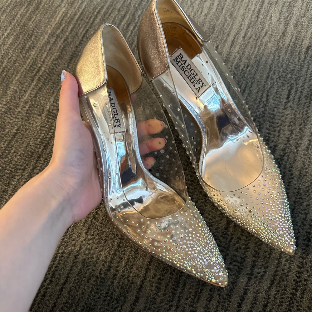 Badgley Mischka Gisela Crystal Embellished PVC Pumps